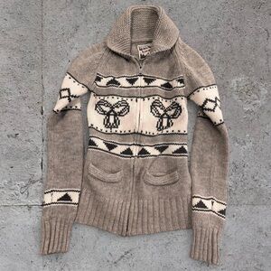 TNA Vintage Y2K Wool Zip Up Sweater